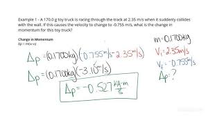 calculating change in momentum for an
