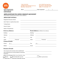 Credit Application Form Samples Free For Business Standard Printable