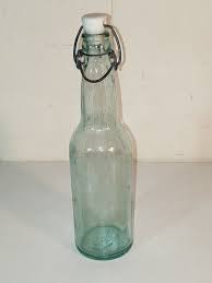 Vintage Blue Green Glass Bottle