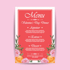 valentines day dinner menu template