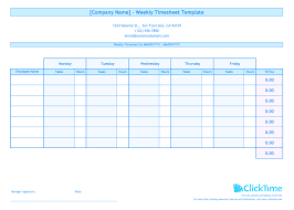 free weekly timesheet template for