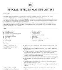 special effects makeup artist resume sle