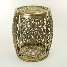 Vintage Pierced Brass Garden Drum Stool