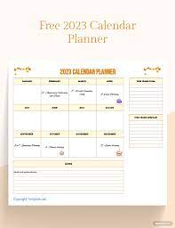 free 2023 calendar planner excel