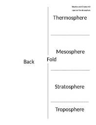 Layers Of The Atmosphere Flip Chart