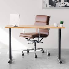 A reclaimed wood computer desk can be a beautiful conversation piece. Amazon Com Lenox Computer Desk For Home Or Office Minimalisitc Modern And Commercial Grade With Black Metal Legs And Light Wood Top Kitchen Dining