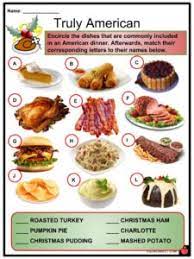 A traditional british christmas dinner is likely to include roast turkey, roast potatoes, pigs in a blanket, brussel sprouts, cranberry sauce, stuffing, and gravy. Christmas Dinner Facts Worksheets Traditions Differences For Kids