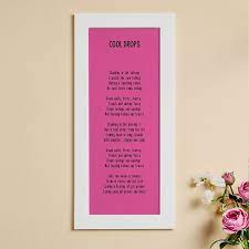personalised poem picture wall art