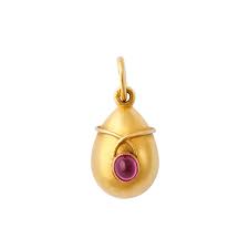 fabergé gold and ruby mini egg pendant