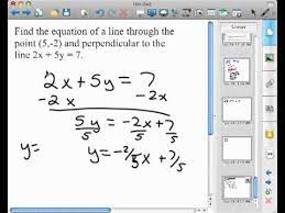 finding the perpendicular equation of a