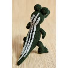 crocheted forest green alligator for