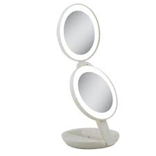 Zadro Next Generation Led Lighted Travel Makeup Mirror In Cream Ledt01 The Home Depot