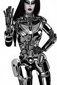 Bionic Woman Half Robot Sexy Cyborg Android · Creative Fabrica