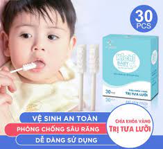 Hộp 30 Que gạc rơ lưỡi , tưa lưỡi Kichilachi vệ sinh răng miệng cho bé -  Việt Nam