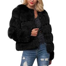 Fnkdor Womens Ladies Warm Faux Fur Coat Jacket Solid Winter Gradient Parka Outerwear Uk 12 22