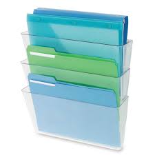 Deflecto Docupocket Stackable Wall Letter Size 3 Pocket Clear 73601rt