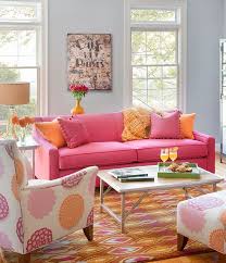 Pink And Orange Living Room Design