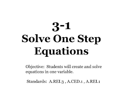 ppt 3 1 solve one step equations