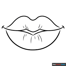 cartoon lips coloring page easy