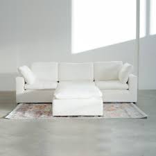 bliss white sectional 4 seat