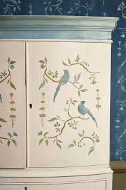 Swedish Chinoiserie Stencil Cabinet By