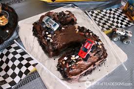 Otherwise, the cake will not be stable or proportionate. Monster Truck Party Number Cake Spot Of Tea Designs
