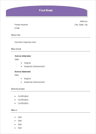 Free Blank Resume Templates Download Empty Template Sample