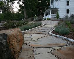 walkway of pavers and pebbles