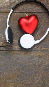Wallpaper Headphones, love heart ...