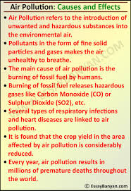 essay on air pollution for all cl in
