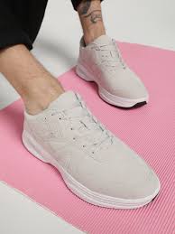 Buy British Knights White Suede Panelled Trainers For Men