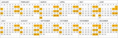 Calendar Of First Third And Fifth Weekends The Texas