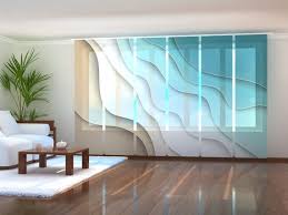 Buy Sliding Panel Curtain Abstract Sea