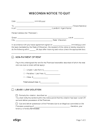 wisconsin eviction notice templates