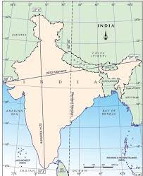 Locate and label on the map of india, the standard meridian