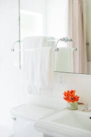 Glass Towel Bar On Bathroom Mirror