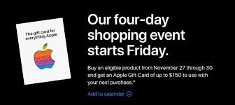 11 new $100 itunes gift card for $80 2020 results have been found in the last 90 days, which means that every 8, a new $100 itunes gift card for $80 2020 result is figured out. Apple Four Day Black Friday Shopping Event Gift Card With Some Purchases Appletv