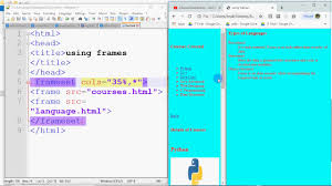 using frameset in html how to
