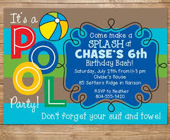 Pool Birthday Party Invitation Boys Swimming Party Water Party