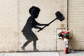 Banksy: Hammer Boy - NYC Street Art