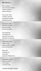 my cancer poem by michael douglas hamby