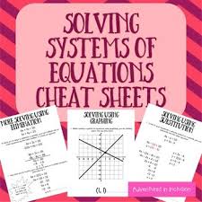 Solving Systems Of Equations Reference