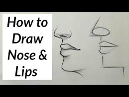 nose lips drawing for beginners with