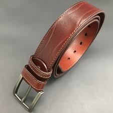 Handmade Cool Dark Red Brown Leather Mens Belt Light Red Brown Leather Ichainwallets