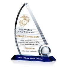 marine retirement gift crystal central