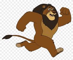 animated scared lion clipart free