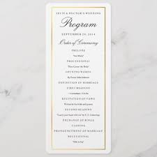 Elegant Gold Border Wedding Program Template