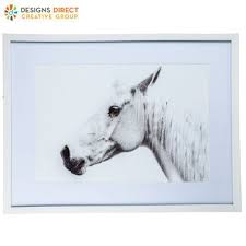 white horse photo framed wall decor