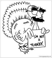 Happy thanksgiving day traditional bird black outline white isolated. Funny Thanksgiving Turkey Coloring Pages Funny Coloring Pages Coloring Pages For Kids And Adults