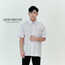 John Master - Men's Regular Fit Stripe Short Sleeve 5821P-2174 | Shopee  Malaysia